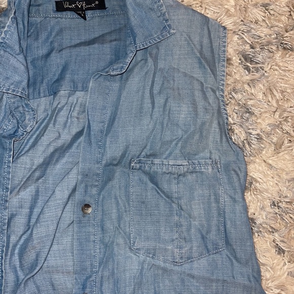 Velvet Heart Sleeveless Denim Cardigan - Picture 4 of 5